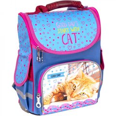 Школьный ранец (начальная школа) для девочки, с ортопедическим эффектом - милый рыжий котик, Space 988808