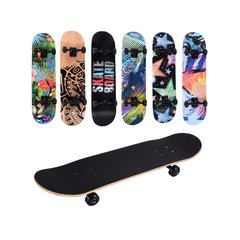 Скейты, пенни борды - фото Скейт - деревянная доска, алюминиевая подвеска, подшипник ABCE 7, яркие принты