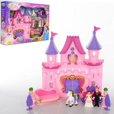Фото товара - Замок для кукол принцессы с героями, карета, диван, музыка, свет, на батарейке, SG-2965,  SG-2965 bl