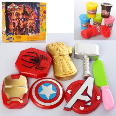 Фото товара - Набор для детской лепки, из серии Мстителей, с маской и элементами супергероев, M 6195,  M 6195