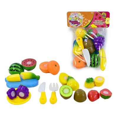 Фото товара - Игровой набор продукты на липучке - фрукты на липучках, досточка, нож, 10 штук, 1022,  1022