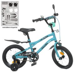 Фото товару Дитячий двоколісний велосипед на 14 дюймів - темно-блакитна рама - серія Urban, Profi Y14253-1