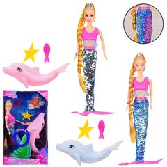 68252 - Кукла Русалка (одежда в пайетках), с дельфином