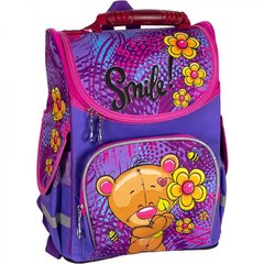 Ранець (ортопедичний шкільний рюкзак) - для дівчинки - ведмедик з квіточкою
