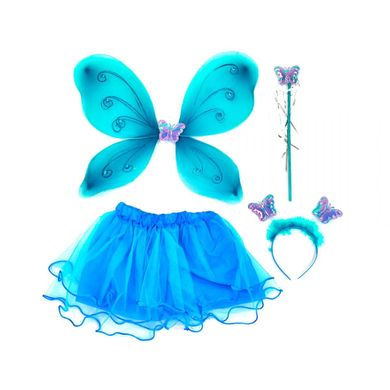 Фото товара - Детский карнавальный костюм бабочка фея, крылья, волшебная палочка, обруч и юбочка,  C31247