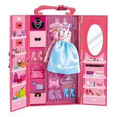 Фото товара - Мебель для куклы барби Гардероб - шкаф, платья, туфли, сумочки,  YS1905-11