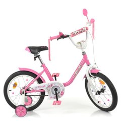 Детский двухколесный велосипед для девочки PROFI 16 дюймов (малиновый) - серия Ballerina,  Y1681