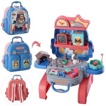 Игровой набор&nbsp;с собачкой , будка, игровая площадка в рюкзачке -   8116P - изображение