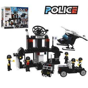 Конструктор полиция - Полицейский участок з хелікоптером  - Kids Bricks  KB 138  - зображення