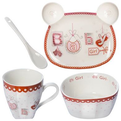 Фото товару Набір дитячої керамічного посуду Baby Girl 2, B26693,  B26693