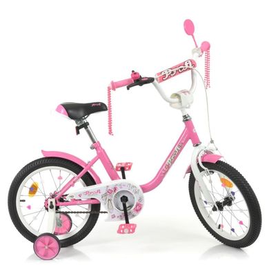 Y1681 - Детский двухколесный велосипед для девочки PROFI 16 дюймов (малиновый) - серия Ballerina