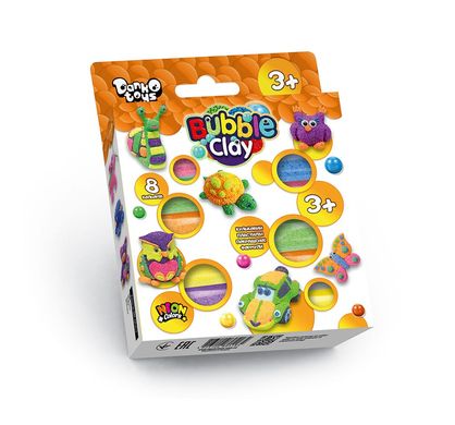 Фото товару Набір для творчості - дитячих розваг кульковий пластилін - 8 кольорів,  BUBBLE CLAY 8