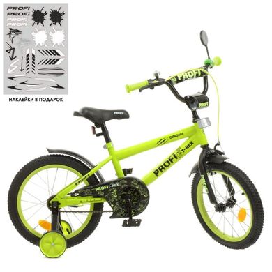 Фото товара - Детский двухколесный велосипед 16 дюймов (салатовый), серия Dino, Profi Y167