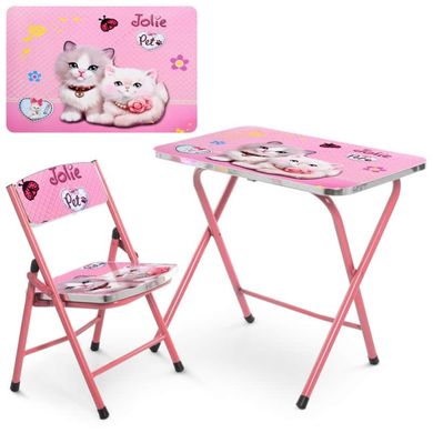 Фото товару Набір дитячої складних меблів для дівчаток - кошенята на рожевому тлі, Bambi (Бамбі) A19-CT