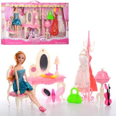Фото товара - Кукла игровой набор с нарядами, мебель, аксессуары,  589-5