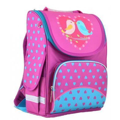 Фото товара - Ранец (рюкзак) - каркасный школьный для девочки розовый - Птички и сердечки, PG-11 Birdies, Smart 554468, 1 Вересня 554468