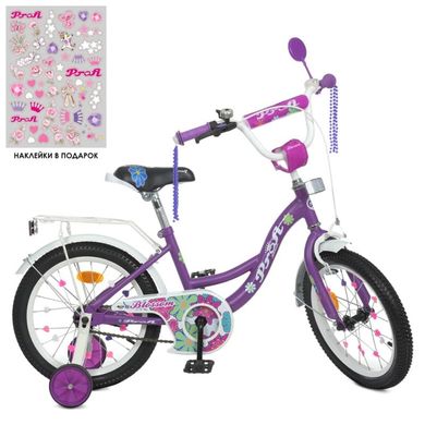 Фото товара - Детский двухколесный велосипед для девочек 16 дюймов - сиреневый серия Blossom, Profi Y16303N