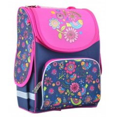 Фото- 1 Вересня 554472 Ранець (рюкзак) - каркасний шкільний для дівчинки рожевий - Пташки та квіти у категорії