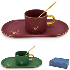 Фото товара - Кофейная чашка и блюдцем и изображением оленя, TL00010,  TL00010