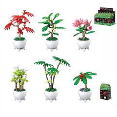Фото товара - Конструктор с цветами - набор из 6 штук -єкзотические растения в горшочке, Sluban 1075 sl