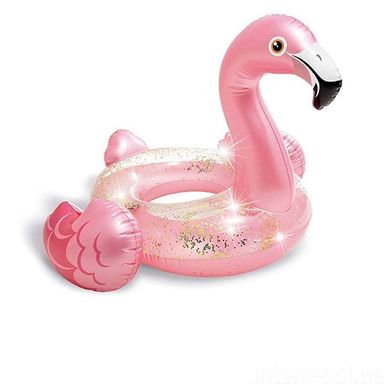 Фото товара - Надувной круг - Розовый Фламинго от 3 до 6 лет, с блестками,  56251