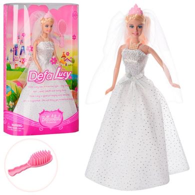 Лялька - у весільній сукні, в комплекті з гребінцем