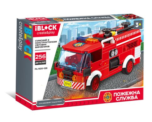 Фото товара - Конструктор - пожарная машина - 256 деталей, Iblock  PL-920-126