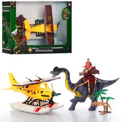 Игрушечные динозавры, пауки  - фото Игровой набор Парк юрского периода, динозавр 41 см, самолет, фигурка, аксессуары, 2121-26B