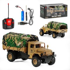 Спецтехника - фото Військова вантажна машина з накриттям, на радіокеруванні з акумулятором  - замовити за низькою ціною Спецтехника в інтернет магазині іграшок Сончік
