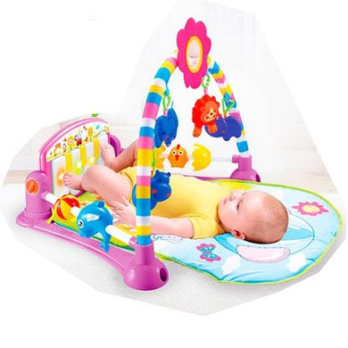 Фото товару Килимок для немовляти з ігровим центром - піаніно, дуга, підвіски, BY-A160,  BY-A160