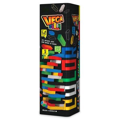 Настольная Игра VEGA разноцветная -  Дженга деревянные блоки 54 шт., Украина