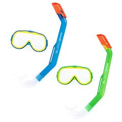 Ласты, маски, трубки и очки для ныряния  - фото Яркий набор для плавания и ныряния - маска и трубка, Best Way 24024