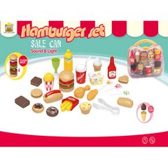 Фото товара - Игровой набор продукты из фаст-фуда, гамбургер. сладости - в кейсе,   689-31