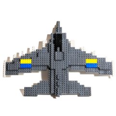 Конструктор F-16 самолет пиксельный, 506 элементов, VITA TOYS VTK0107
