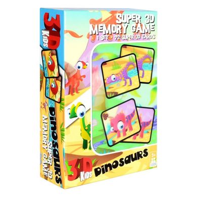 Настольная развивающая игра "Memory" - Память - динозаврики 3D, 26501