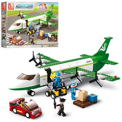 Конструктор - игрушечный грузовой самолет, 383 детали, Sluban 0371 sl