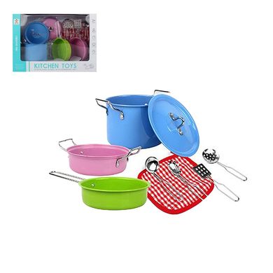 Фото товара - Набор игрушечной посуды | металлическая, цветная,  988-B5