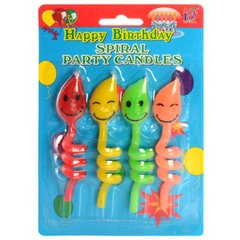 Все для праздника - фото Набор свечек для детского дня рождения, праздника - Смайлики на спирали, SR071