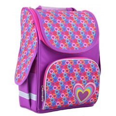 Фото товара - Ранец (рюкзак) - каркасный школьный для девочки фиолетовый - Сердечки, PG-11 Hearts pink, 554440, 1 Вересня 554440