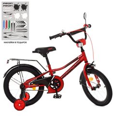 - фото Дитячий двоколісний велобайк колеса 18 дюймів (колір червоний), серія Prime  - замовити за низькою ціною  в інтернет магазині іграшок Сончік