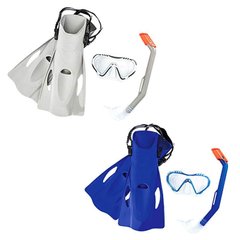Ласты, маски, трубки и очки для ныряния  - фото Набор для плавания и ныряния - с ластами, маской и трубкой, размер 8+