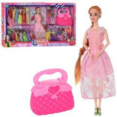 Шарнирная кукла - 29 см с гардеробом - платья, туфли для куклы, сумочка,  YL65-3A