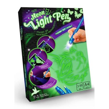 Danko Toys NLP-01-01U - Планшет - малюй світлом (Neon ligt pen) - 20 х 30 см