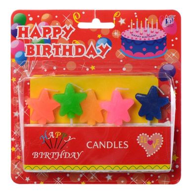 Набор свечек для детского дня рождения, праздника - Звездочки, SZ-320,  SZ-320