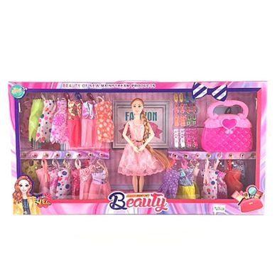 YL65-3A - Шарнирная кукла - 29 см с гардеробом - платья, туфли для куклы, сумочка