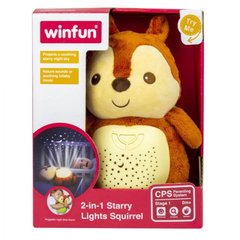 Фото товара - Мягкая игрушка 2 в 1 - плюшевая белочка + ночник - проектор ночного неба,  0824-NL
