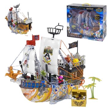 50838 КВ - Піратський корабель із набором фігурок піратів і скарбами - довжина корабля 42 см