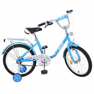 Фото товара - Детский двухколесный велосипед для девочки голубой 18 дюймов, ​​​​​​​ L1884, Profi L1884