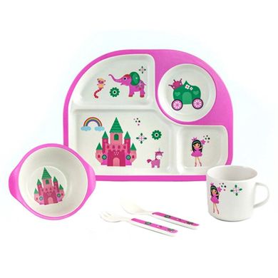 Бамбуковая посуда для детей – Со сказочным замком – 5 предметов, 2773-5