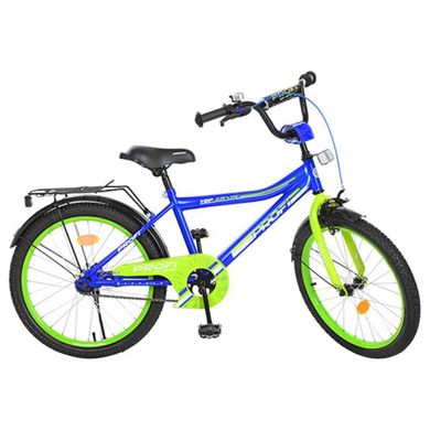 Фото- Profi Y20103 Дитячий двоколісний велосипед PROFI 20 дюймів синій з салатовим, Y20103 Top Grade у категорії Велосипеди
